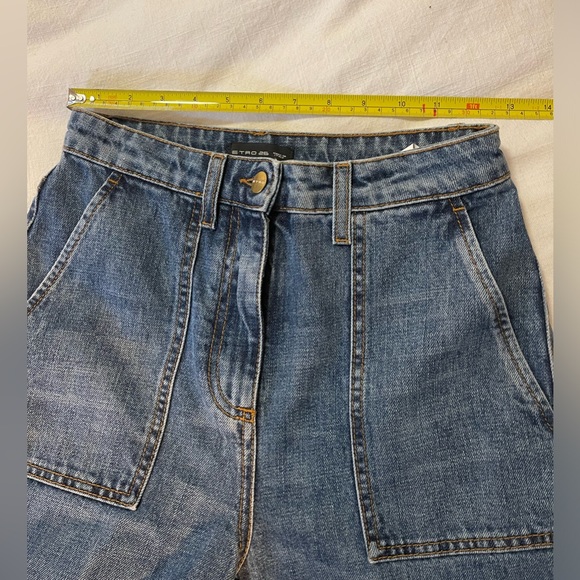Vintage Italian Designer Etro high waisted jeans, cropped wide leg - Picture 4 of 10